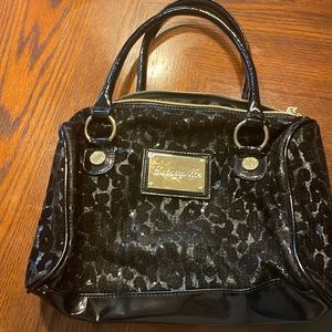Betsey Johnson-Betseyville black leopard design black with gold detail